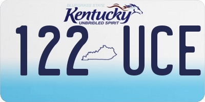 KY license plate 122UCE