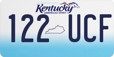 KY license plate 122UCF