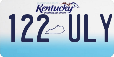 KY license plate 122ULY