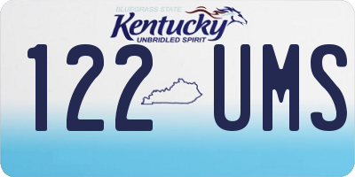 KY license plate 122UMS