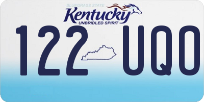 KY license plate 122UQO