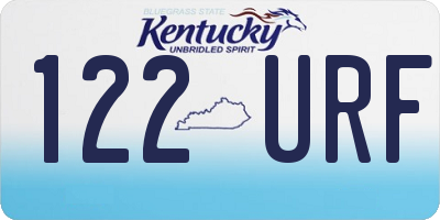 KY license plate 122URF