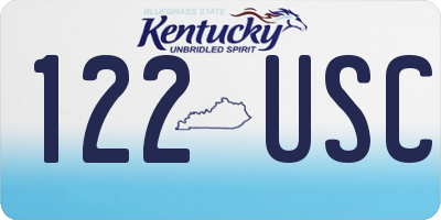 KY license plate 122USC