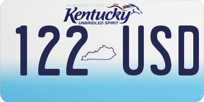 KY license plate 122USD