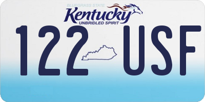 KY license plate 122USF