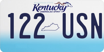 KY license plate 122USN