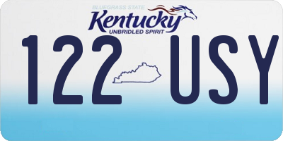 KY license plate 122USY