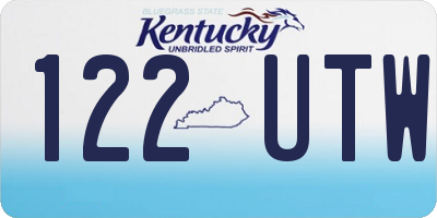KY license plate 122UTW