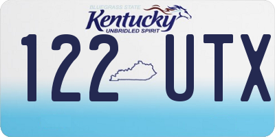 KY license plate 122UTX
