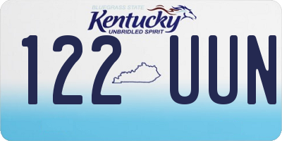 KY license plate 122UUN