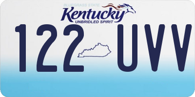 KY license plate 122UVV