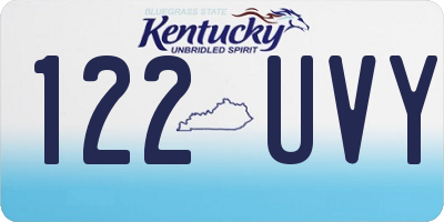 KY license plate 122UVY