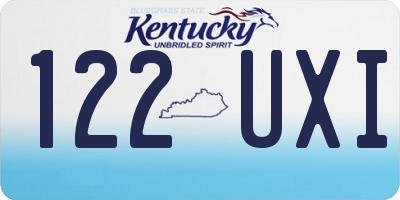 KY license plate 122UXI