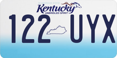 KY license plate 122UYX