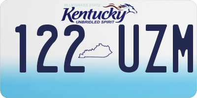 KY license plate 122UZM
