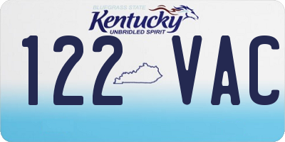 KY license plate 122VAC