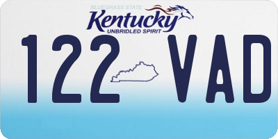 KY license plate 122VAD