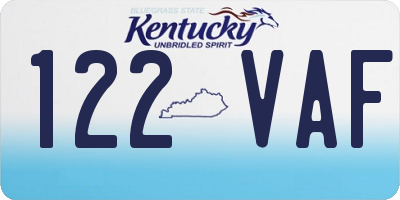 KY license plate 122VAF