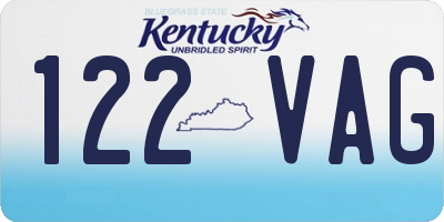 KY license plate 122VAG