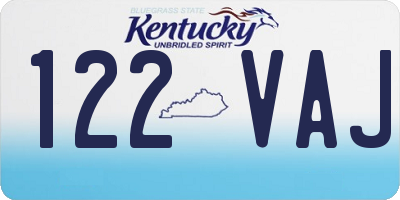 KY license plate 122VAJ