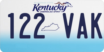 KY license plate 122VAK