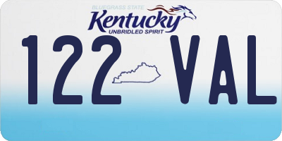 KY license plate 122VAL