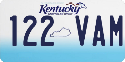 KY license plate 122VAM