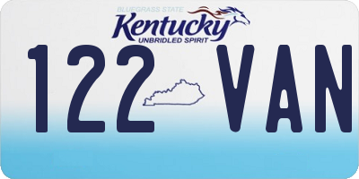 KY license plate 122VAN