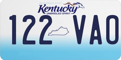 KY license plate 122VAO