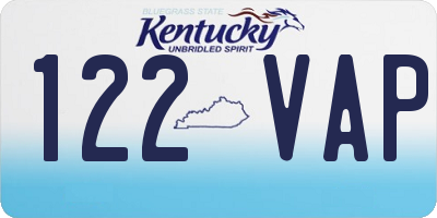 KY license plate 122VAP