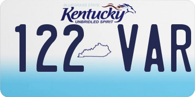 KY license plate 122VAR
