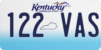KY license plate 122VAS