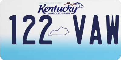 KY license plate 122VAW