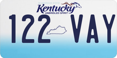 KY license plate 122VAY