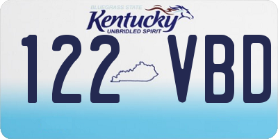 KY license plate 122VBD