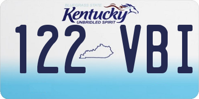 KY license plate 122VBI