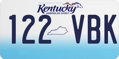 KY license plate 122VBK