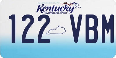 KY license plate 122VBM