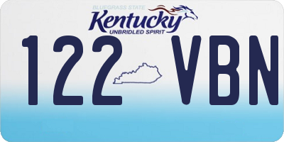 KY license plate 122VBN