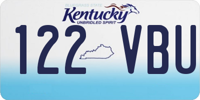 KY license plate 122VBU