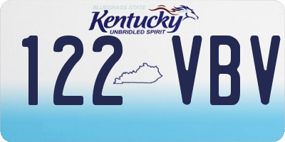 KY license plate 122VBV