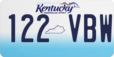 KY license plate 122VBW