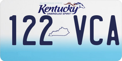 KY license plate 122VCA