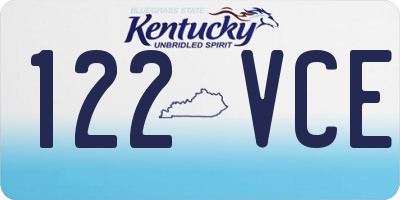 KY license plate 122VCE