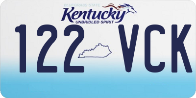 KY license plate 122VCK
