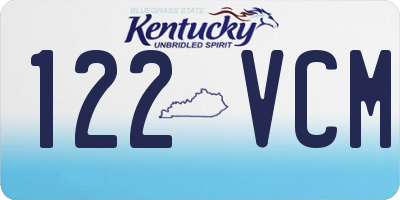 KY license plate 122VCM