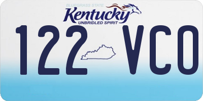 KY license plate 122VCO