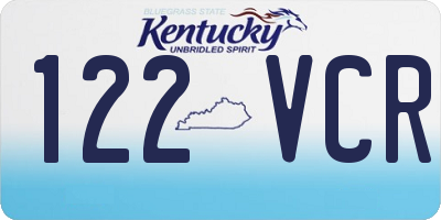 KY license plate 122VCR