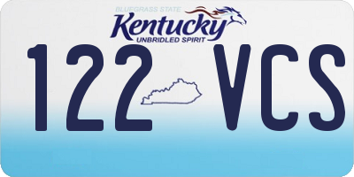 KY license plate 122VCS