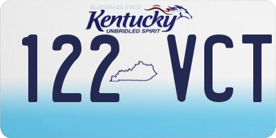 KY license plate 122VCT